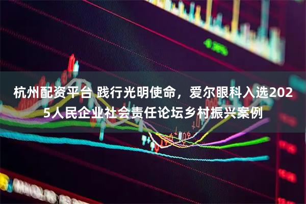 杭州配资平台 践行光明使命，爱尔眼科入选2025人民企业社会责任论坛乡村振兴案例